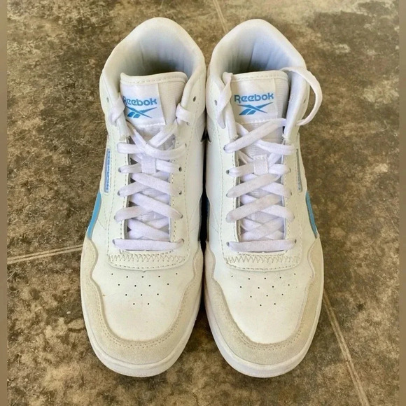 Reebok high top blue white and green sneakers - Picture 3 of 6